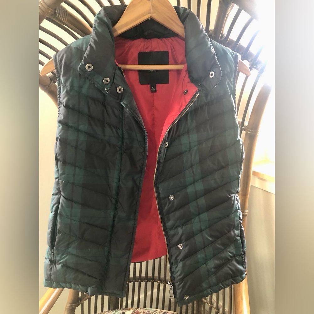 Talbots Down Tartan Vest Small  Great Condition